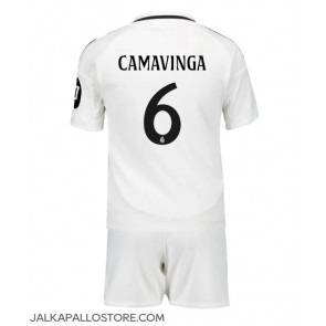 Real Madrid Eduardo Camavinga #6 Kotipaita Lapsille 2024-25 Lyhythihainen (+ shortsit)